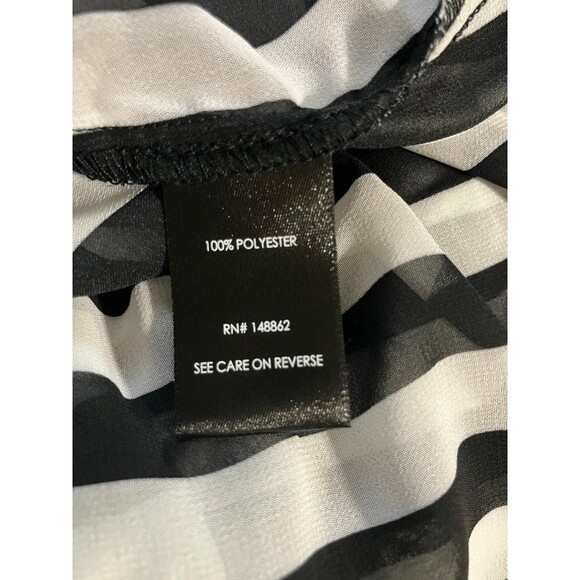 Torrid Women's 2X Plus Size Black White Stripe Sheer Chiffon Hi Low Kimono - Picture 5 of 5
